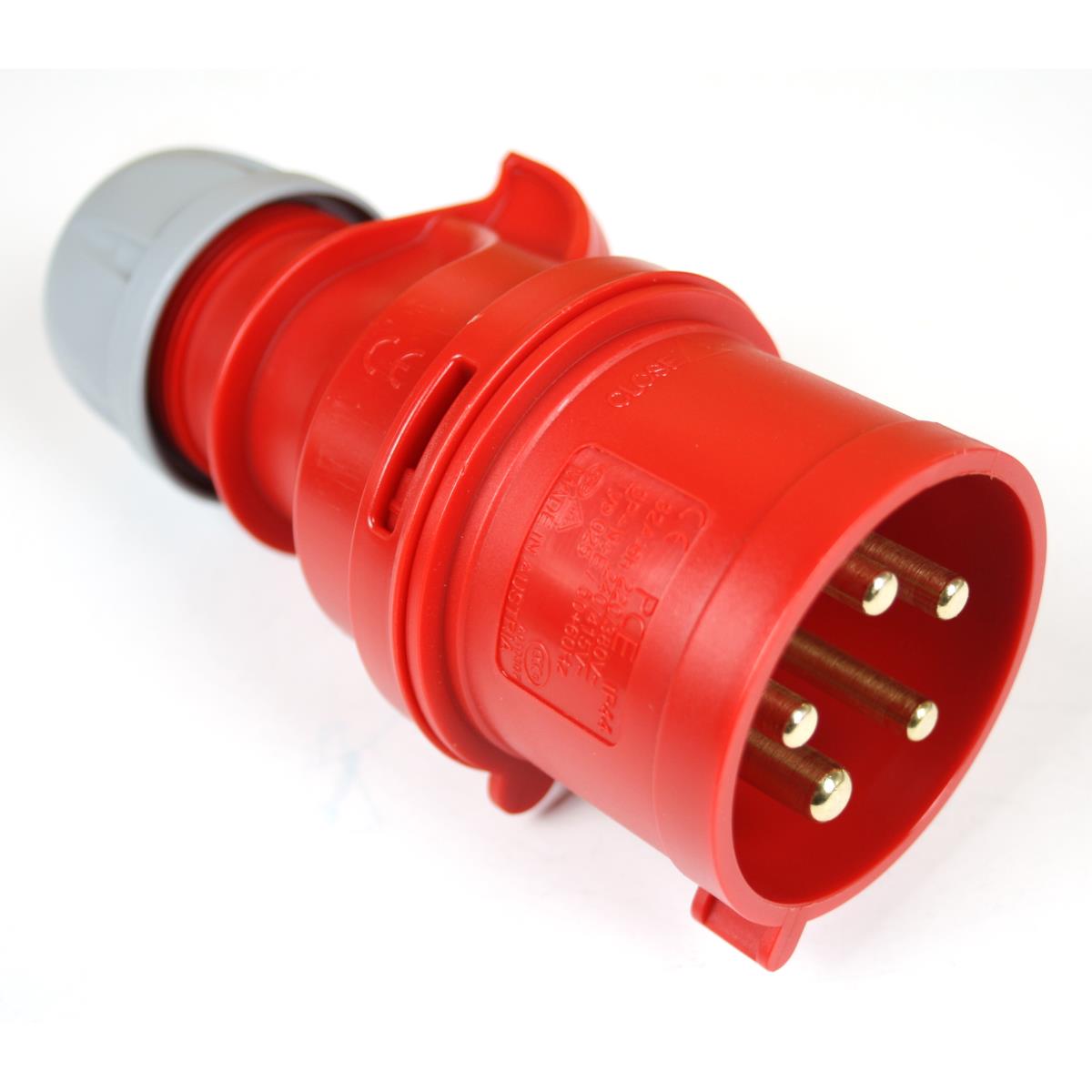 CEE Stecker 32A 5-polig Starkstrom IP44 400V 6h Rot PCE,PCE,X100119, 5907711100119