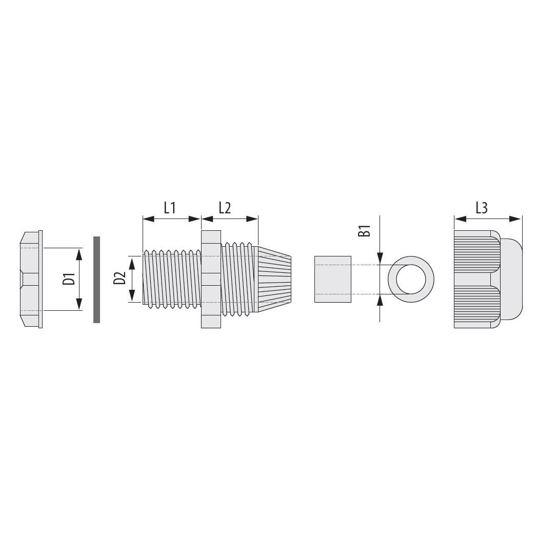 Kabelverschraubung IP67 metrisch M16 x 1.5 Grau,Pawbol,D.3089, 5905793089841