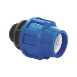 PP Rohr Verschraubung Blau PN16 Klemmfitting DVGW, Kupplung 25 x AG 3/4" PP Rohr Verschraubung Blau PN16 Klemmfitting DVGW, Kupplung 25 x AG 3/4"