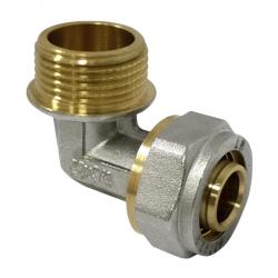 Klemmring Schraubfitting für Verbundrohr PEX, Winkel 90° Ø16 x AG 1/2"