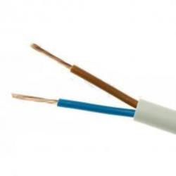 Schlauchleitung 25m flexibles Kabel 2 x 0,5 mm²  PVC-Leitung H03VV-F weiß