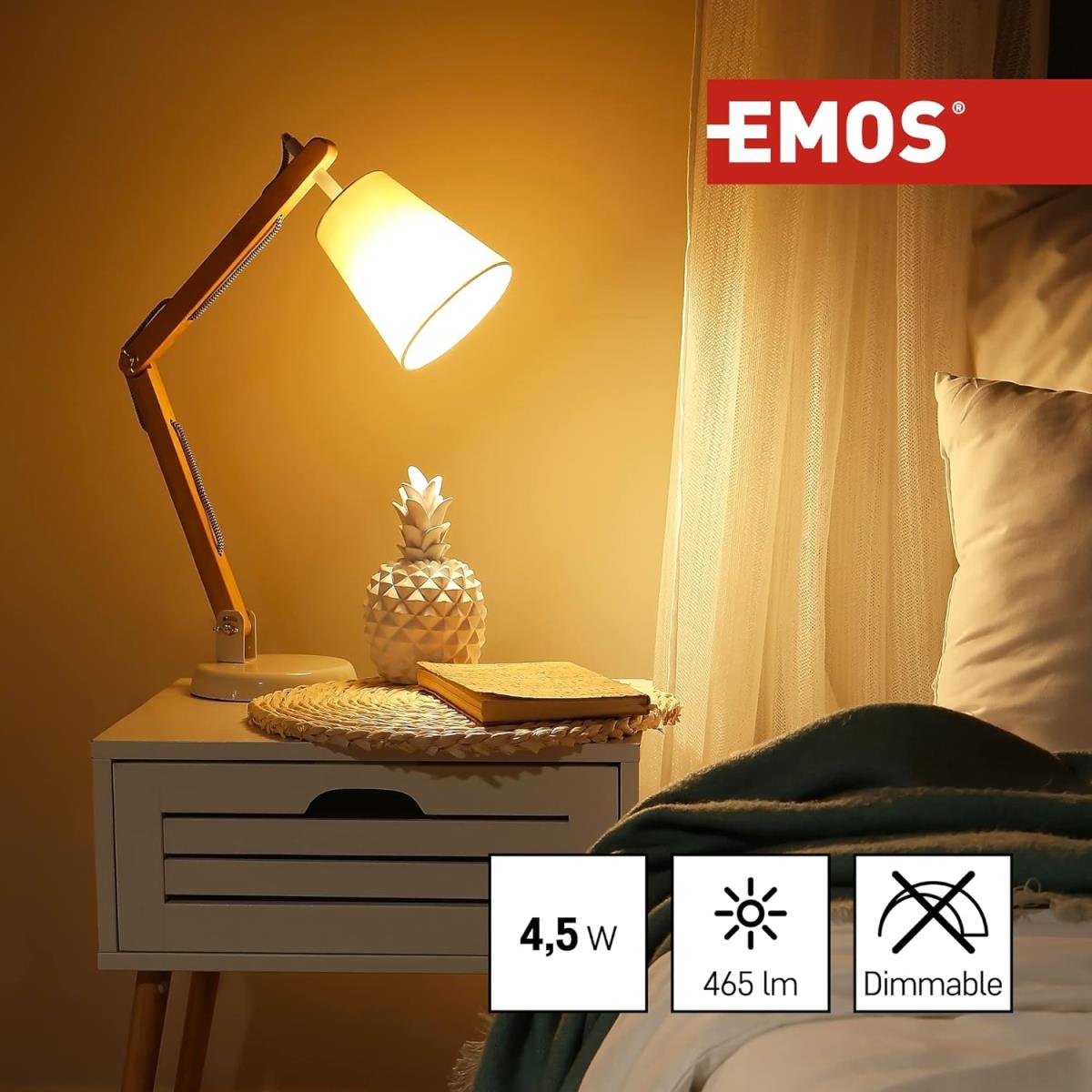 LED Lampe JC 4,5 W Glühbirne E14 Sockel 465 lm Warmweiß 30000 Std. Leuchtdauer,Emos,ZQ9140, 8592920068359