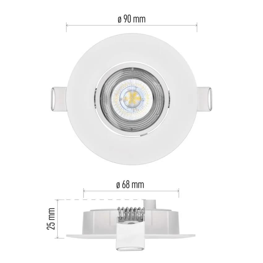 LED Deckenspot Exclusive 5W Deckenleucht Einbauleuchte Einbaustrahler Einbauspot,Emos,ZD3121, 8592920054482