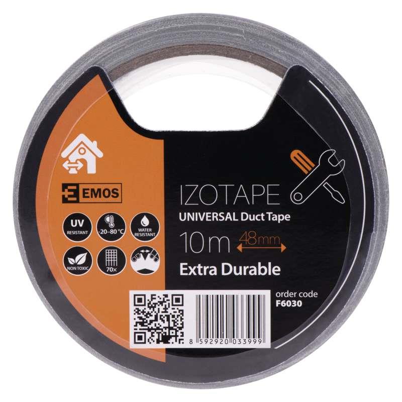 Universal Isolierband 48mm/10m Duct Tape Wasserdichtes Gewebeklebeband Grau,EMOS,F6030, 8592920033999