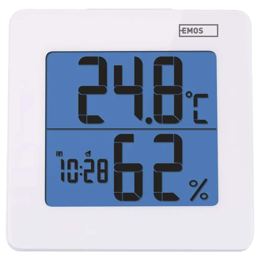 Digitales Thermometer und Hygrometer, Innenthermometer mit Uhr, Wecker,Emos,E0114, 8592920010747