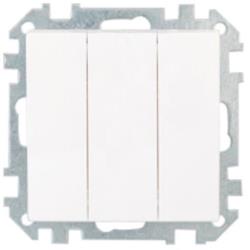Dreifach Lichtschalter (Ohne Rahmen) Unterputz 10A Premium serie STILE Weiß 