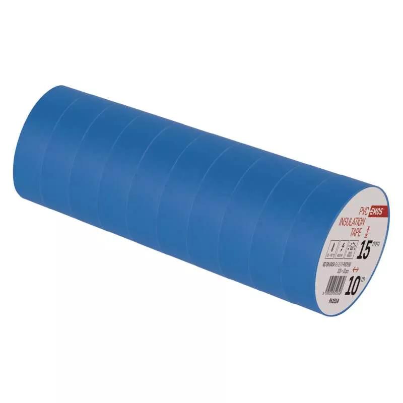 10 Rollen Blau Elektriker Klebeband PVC Isolierband Isoband - 15mm x 10m,EMOS,F61514, 0685293811405