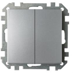 Serienschalter Unterputz (Ohne Rahmen) 10A Premium serie STILE Silber