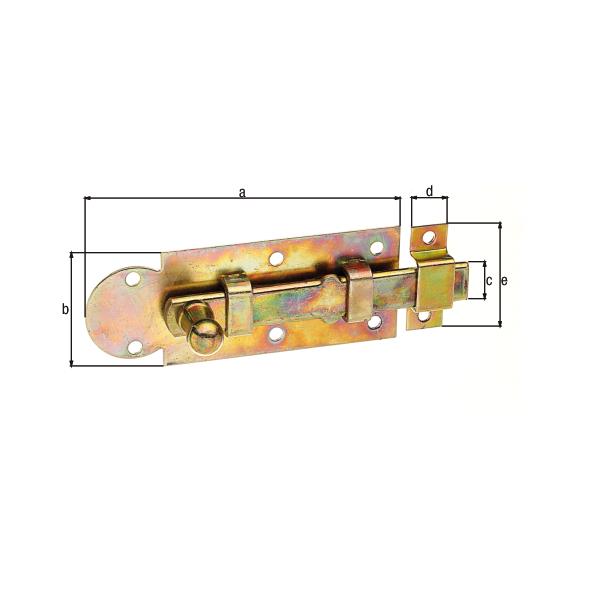 Fensterriegel mit Schlaufe und Knopfgriff 80 x 30mm gelb verzinkt, GAH 113018,GAH Alberts,113018, 4004338113018