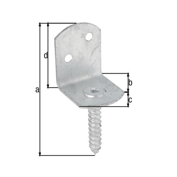 Flechtzaunhalter L-Form 83x32mm feuerverzinkt mit Holzschraube, GAH 213459,GAH Alberts,213459, 4004338213459