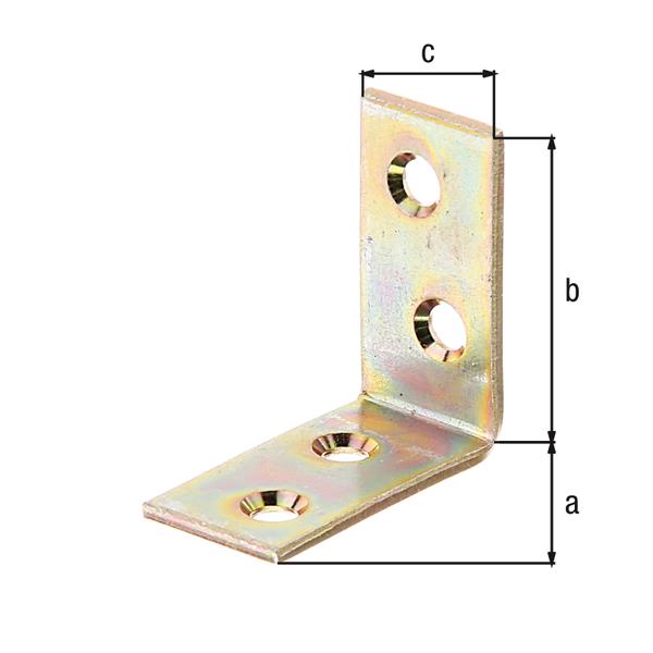 Stuhlwinkel 40x40x20mm gelb verzinkt, GAH 333034,GAH Alberts,333034, 4004338333034