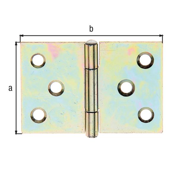 Scharnier breit 40x58x0,9mm gelb verzinkt, GAH 346478,GAH Alberts,346478, 4004338346478