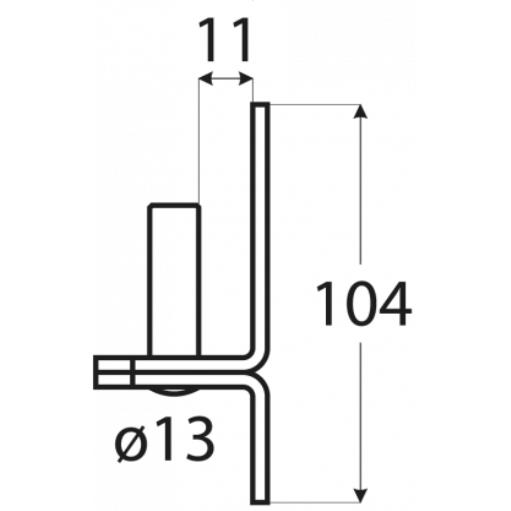 Kloben auf Platte, DII-Haken 11/104x35mm schwarz Dorn Beschlag Türbänder,Domax,83032, 5907708132093