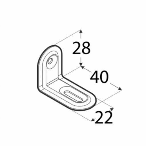 Verstellwinkel geprägt 40 x 28 x 22 mm gelb verzinkt,Domax,448121, 5907708111951