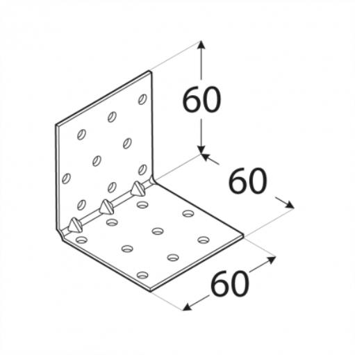 20x Winkelverbinder mit kleiner Sicke 60x60x60mm Lochplattenwinkel Stuhlwinkel ,Domax,4135, 0685293809532