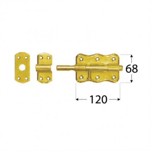 Bolzenriegel mit rundem Griff 120x68mm gelb verzinkt,Domax,8564, 5907708131546