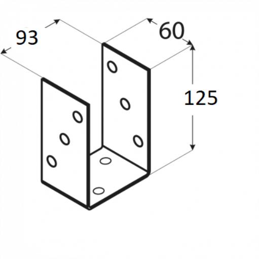 Pfostenträger 93x60x125mm Pfostenanker Betonanker Pfostenschuh Holzverbinder ,Domax,4833, 5907708148339