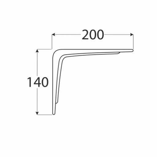 Regalhalter 200x140 mm Regalträger Regalwinkel Wandkonsole weiß,domax,5113, 5907708151131