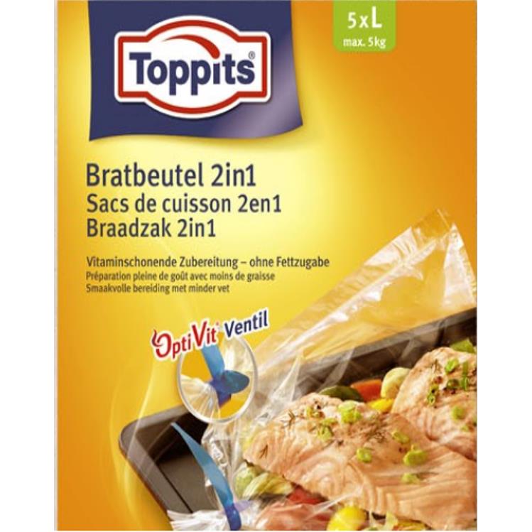 Bratbeutel 2 in 1 Ofenbeutel Garbeutel Bratschlauch Braten Ofen Dampfbeutel ,Toppits,4008871207999, 4008871207999