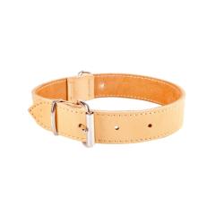 Hundehalsband aus weichem Leder soft creme natürlich Hund Halsband 40 cm lang