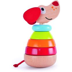 Hape Stapelhund Pepe Spielzeug Holz Stapelspielzeug Stapelhündchen ab 12 Monate