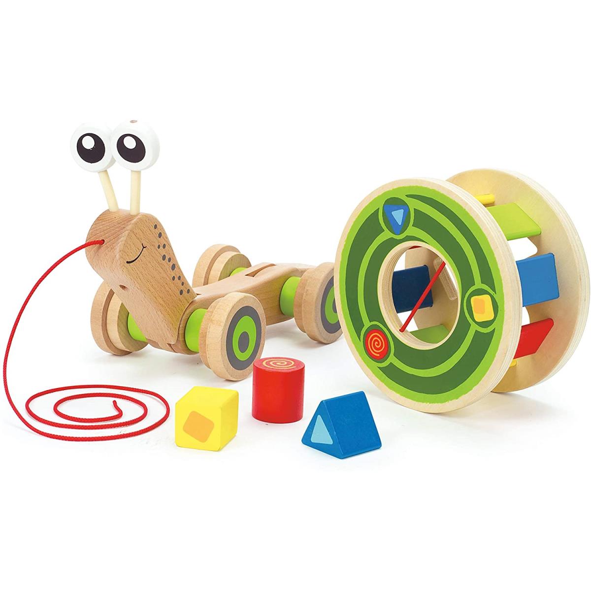Hape Nachziehspielzeug Schnecke Ziehspielzeug aus Holz Schneckenhaus Spielzeug,Hape,E0349, 6943478008816