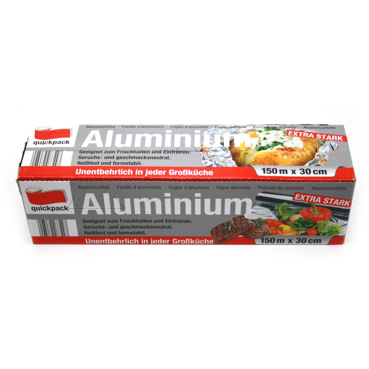 Quickpack Aluminiumfolie 150 m x 30 cm extra stark Alufolie Rollen Alurollen,Quickpack,373300, 4008284073297