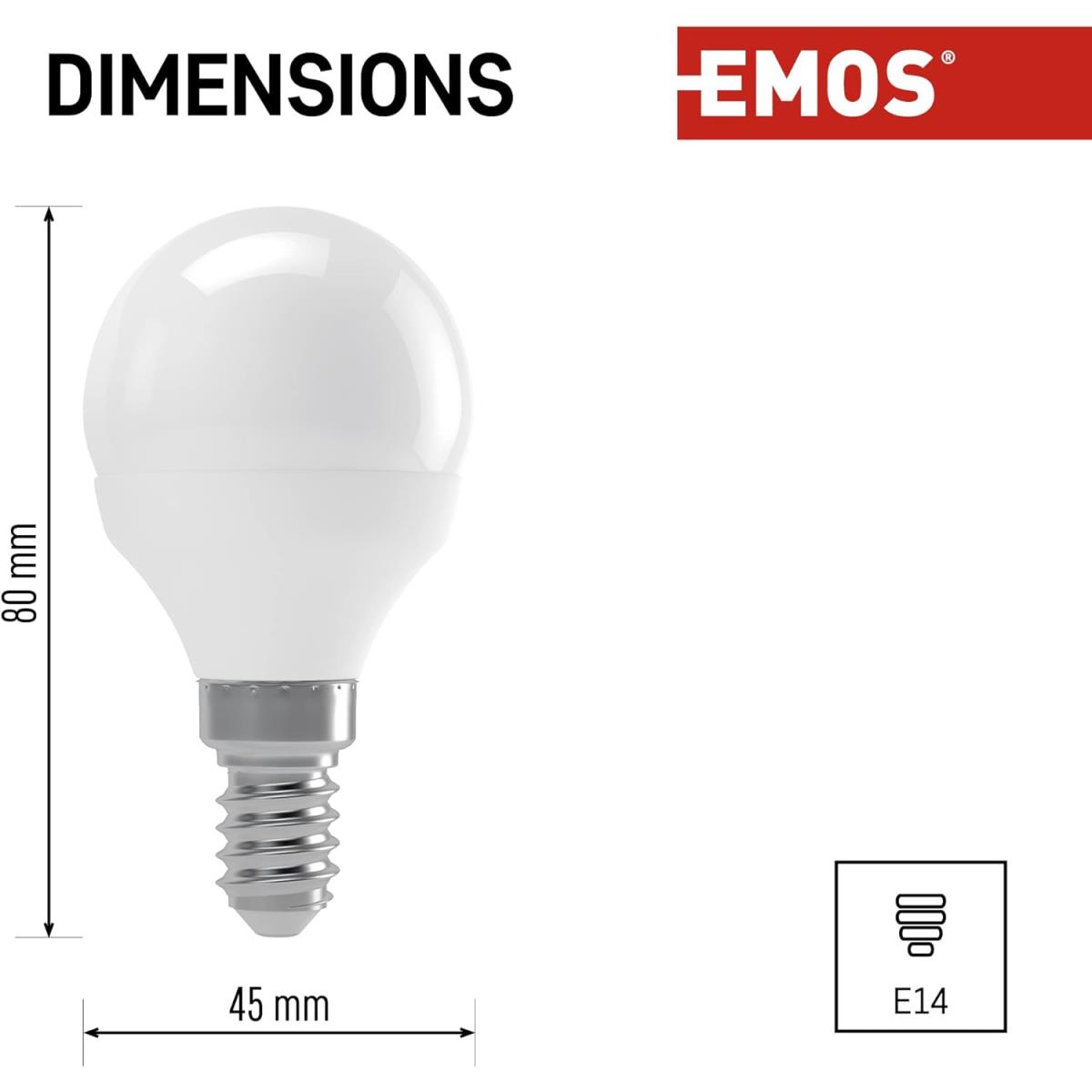 LED Lampe Mini 8,3W Glühbirne E14 Sockel 900lm Neturalweiß 20000 Std Leuchtdauer,EMOS ,ZL3912, 8592920089880