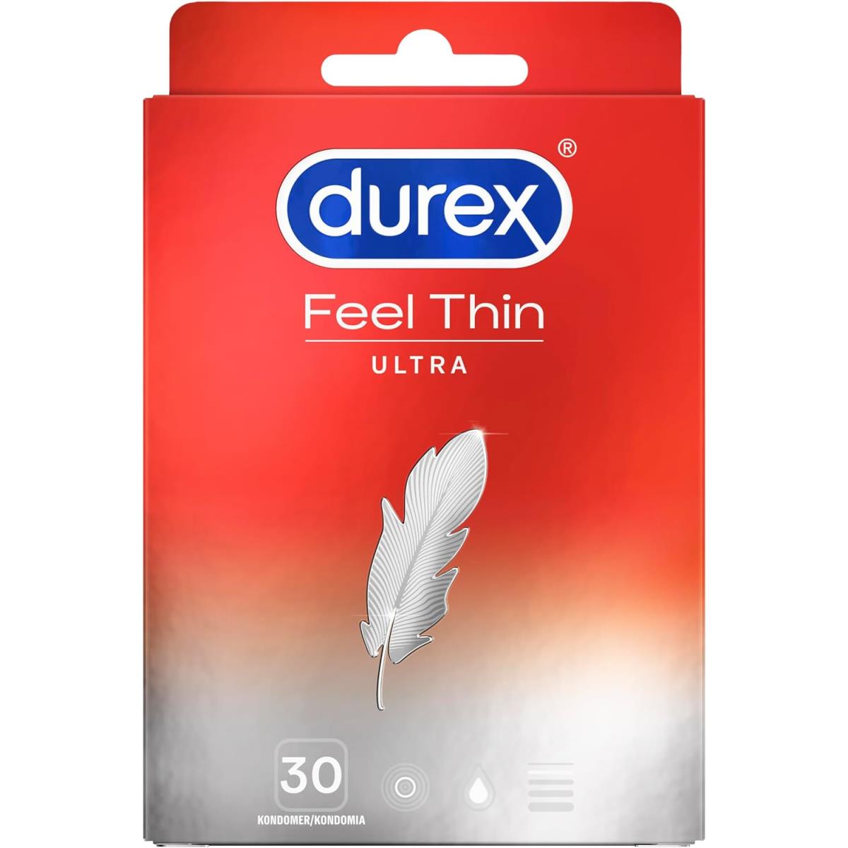 30 Stück Durex Feel Thin Ultra Dünn Kondome Liebe Sex Ultradünn 52mm Breit,Durex ,5701092114587, 5701092114587