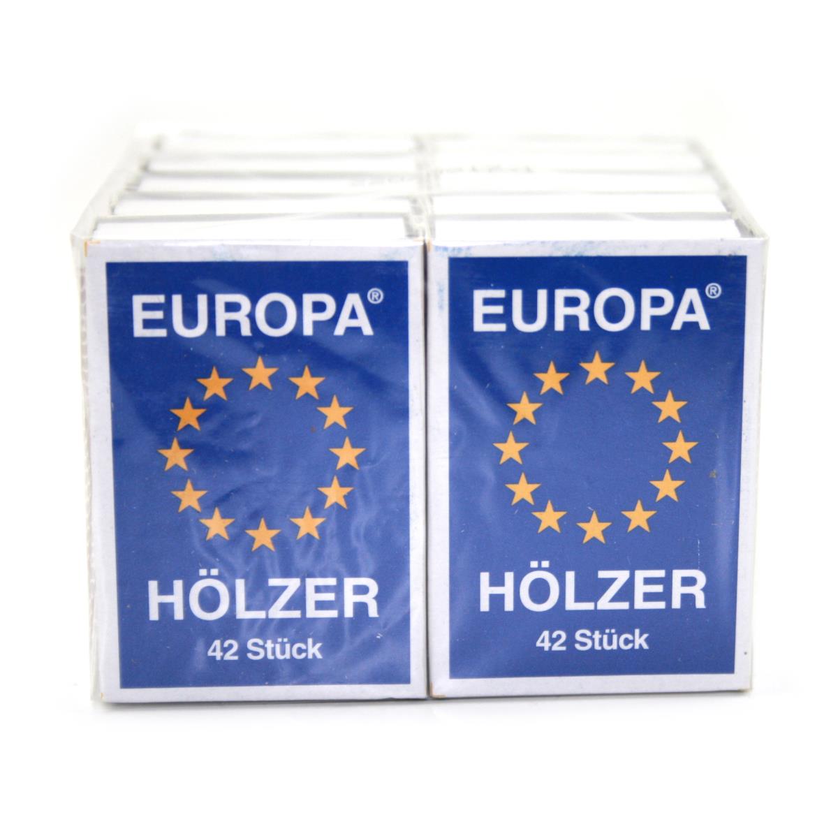 Europa Streichhölzer Zündhölzer Zündholzschachtel 10 er Pack 42 Stck. pro Pack.,KM Zündholz International,4004753000504, 4004753042603